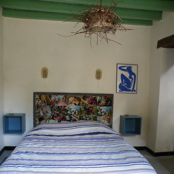 Slaapkamer van de chambre d'hotes voor 2-3 personen in Agonges.