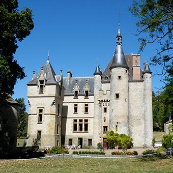 Le chateau de l'Augere, een van de vele kastelen in de buurt van La Lue in de Auvergne.